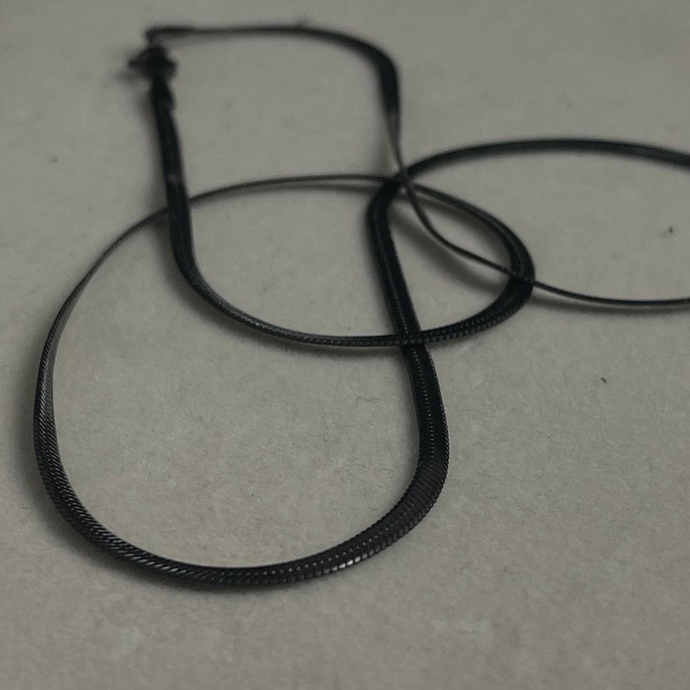 3mm Black Flat Snake Neck Chain