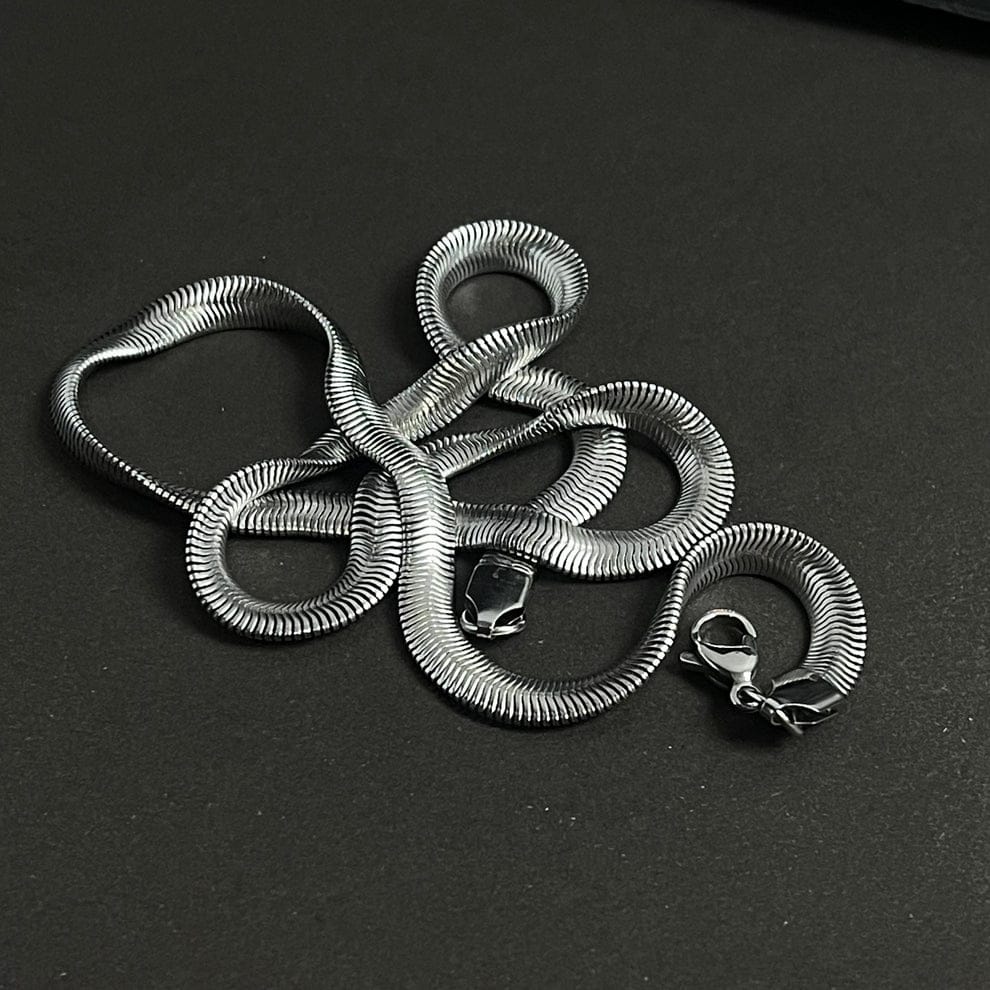 6mm Silver Flat Snake Neck Chain