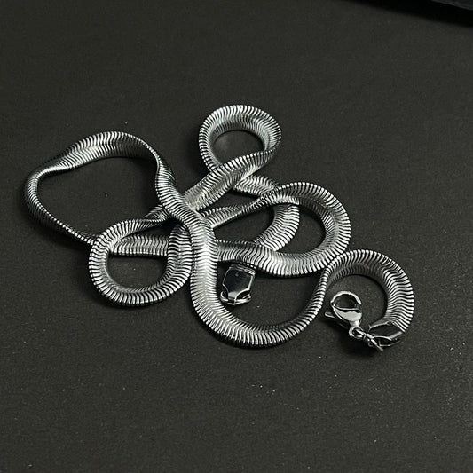 6mm Silver Flat Snake Neck Chain
