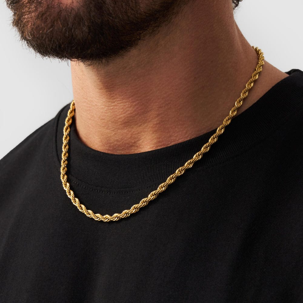 6mm Golden Twisted Rope Neck Chain