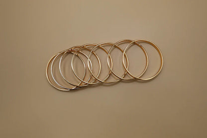 2pcs Set Glossy Gold Color Stainless Steel Bangle for Women