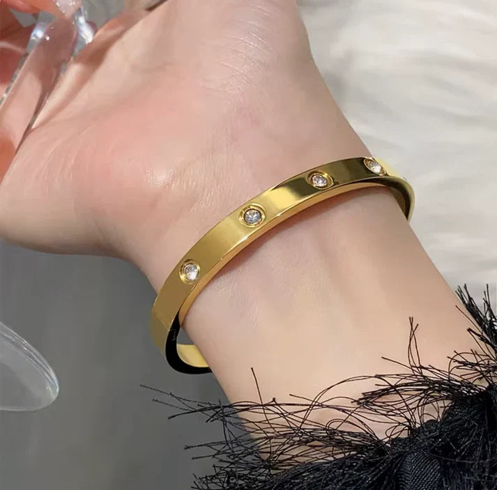 Golden Titanium Steel Diamond style Bracelet