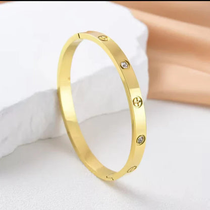 Golden Titanium Steel Diamond style Bracelet