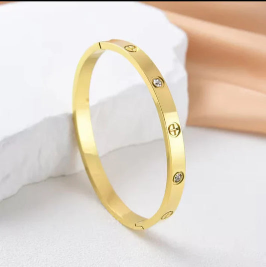 Golden Titanium Steel Diamond style Bracelet