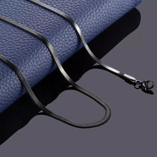 3mm Black Flat Snake Neck Chain