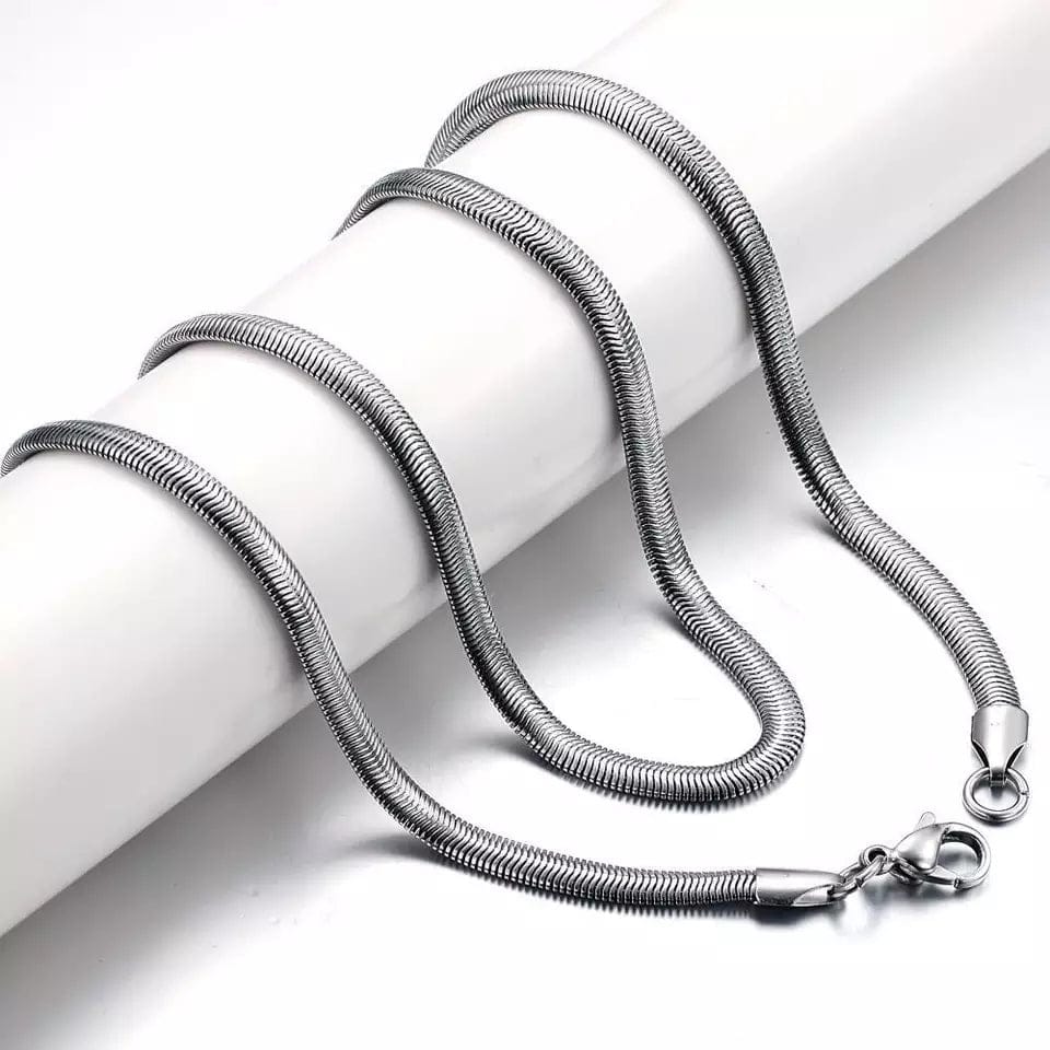 6mm Silver Flat Snake Neck Chain
