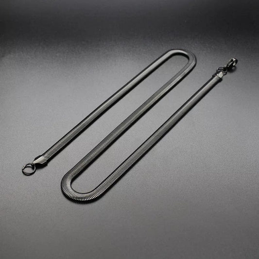 6mm Black Flat Snake Neck Chain