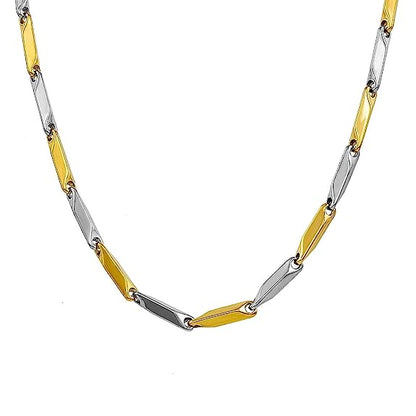 Silver Golden Rice Chain For Men