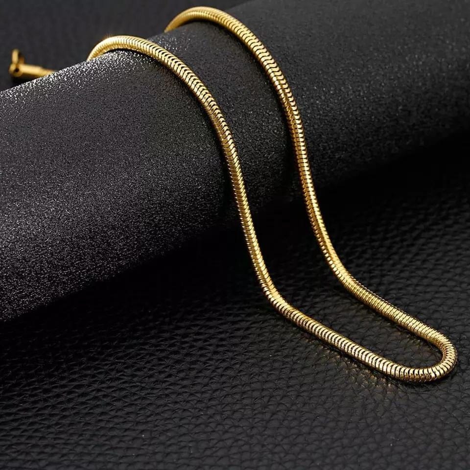 3mm Golden Round Snake Neck Chain