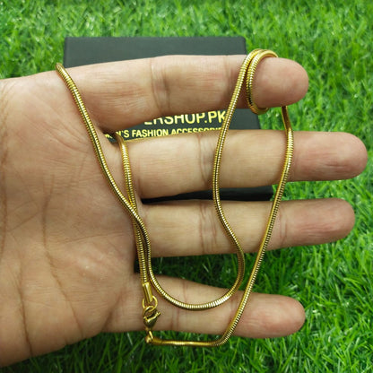 3mm Golden Round Snake Neck Chain