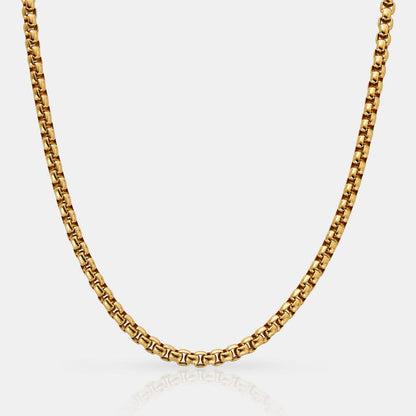 6mm Golden Round-Cut Box Neck Chain For Men