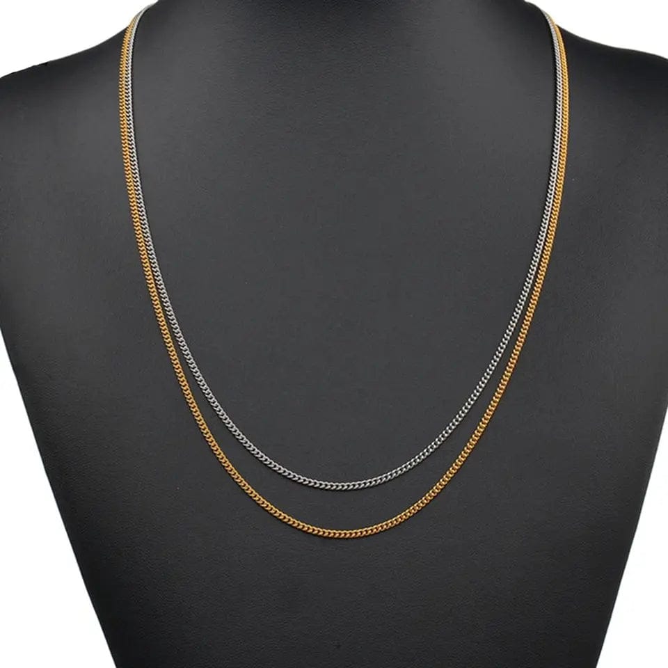 2mm Silver Light weight Link Neck Chain For Men