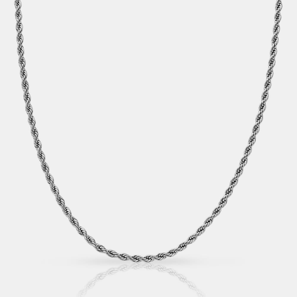 3mm Silver Twisted Rope Neck Chain
