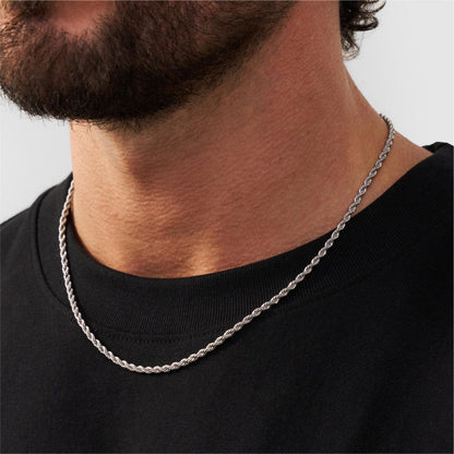 3mm Silver Twisted Rope Neck Chain