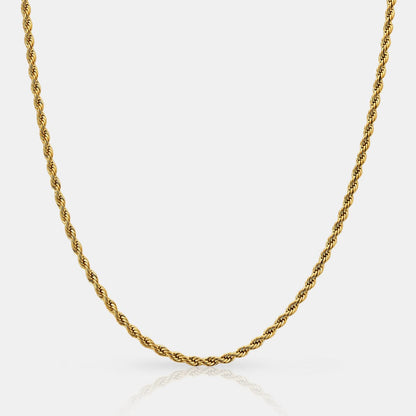 3mm Golden Twisted Rope Neck Chain