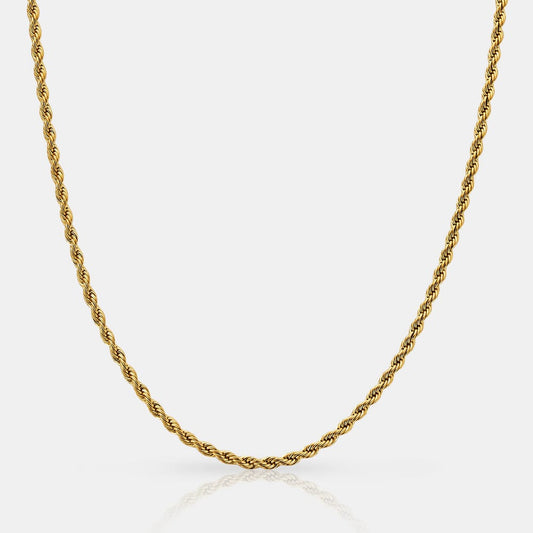 3mm Golden Twisted Rope Neck Chain