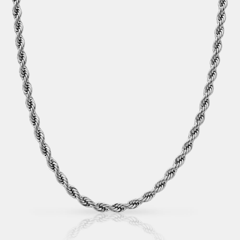 6mm Silver Twisted Rope Neck Chain
