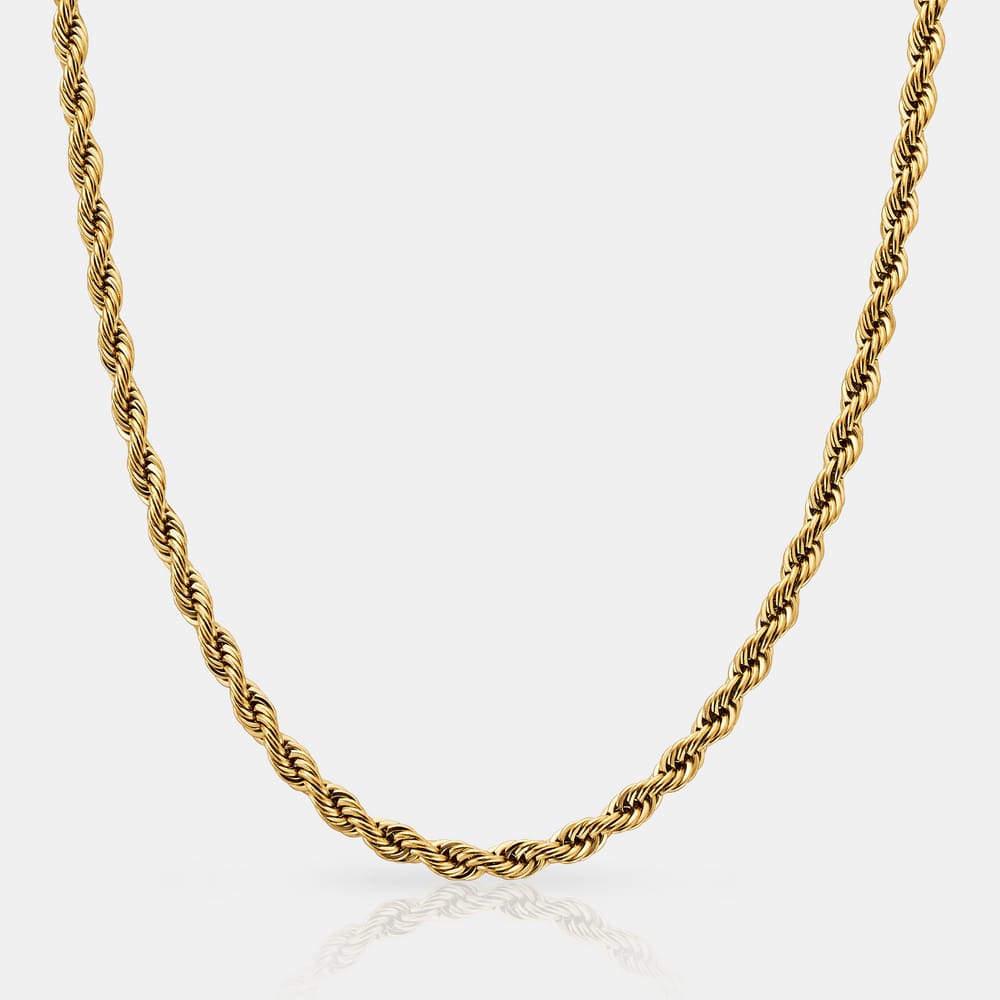6mm Golden Twisted Rope Neck Chain