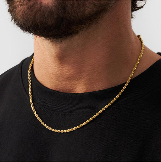 3mm Golden Twisted Rope Neck Chain