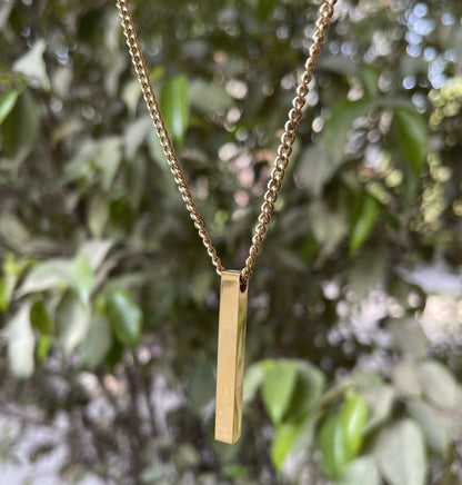 Premium Golden Vertical Bar Pendant