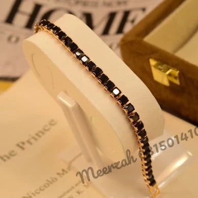 Stylish Sharp Black Stone Crystal Bracelet for Girls/Women