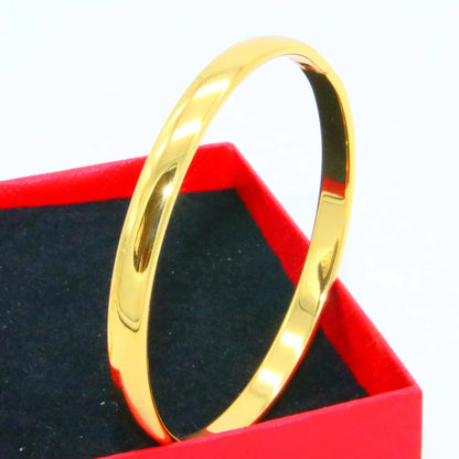2pcs Set Glossy Gold Color Stainless Steel Bangle for Women